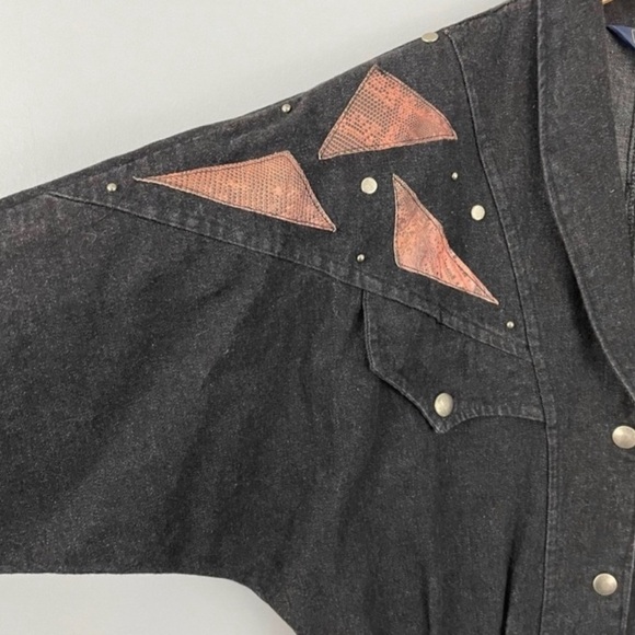 Vintage Pandhandle Slim 80's Denim Midi Dress - Picture 3 of 5